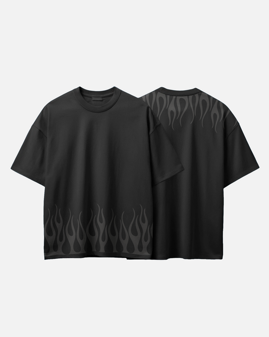 Black Heat – Flame Border Tee by Clothario