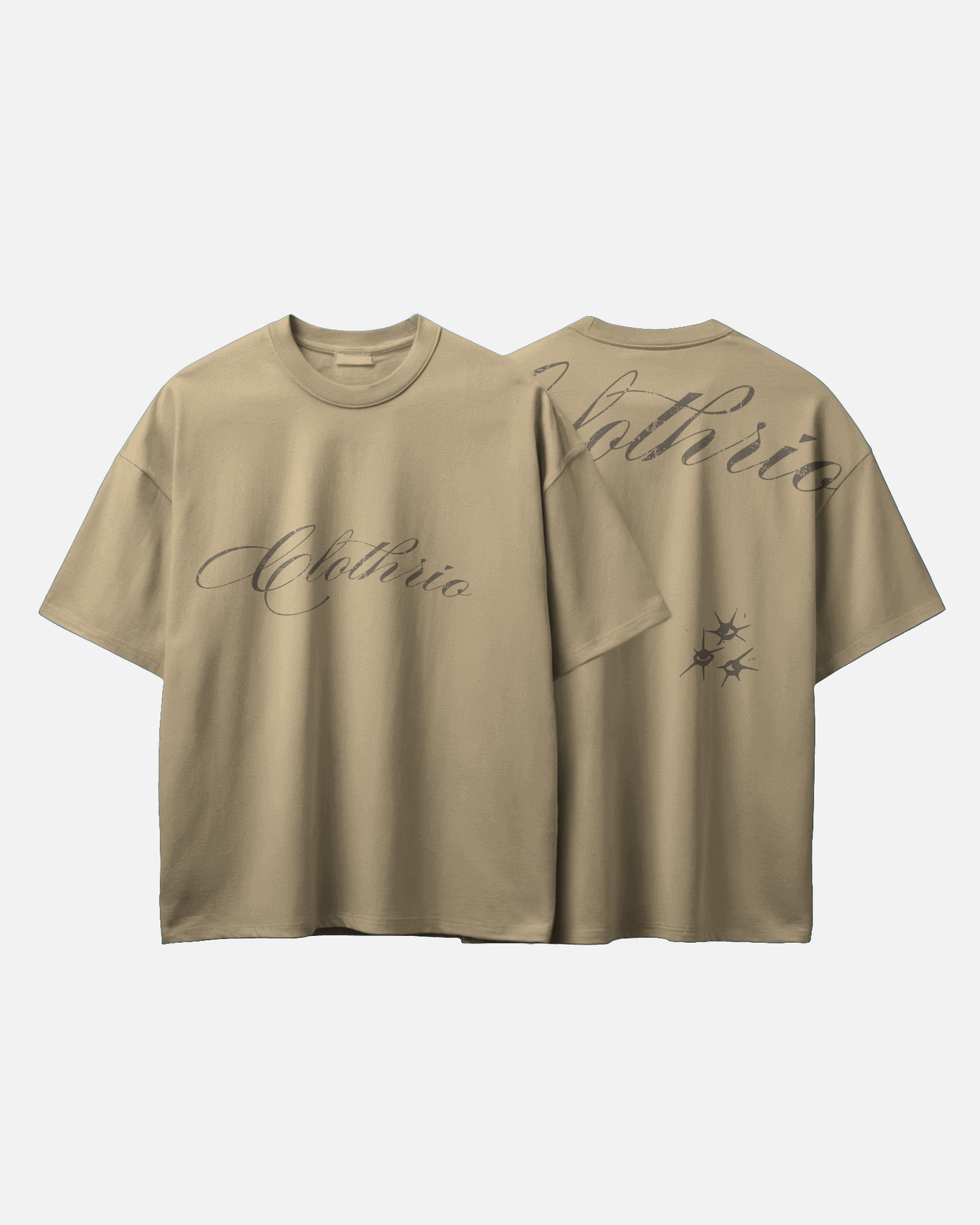 Clothario Sandstone Script Tee – Signature Series