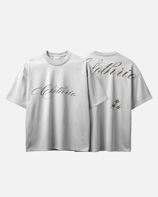 Clothario Sandstone Script Tee – Signature Series